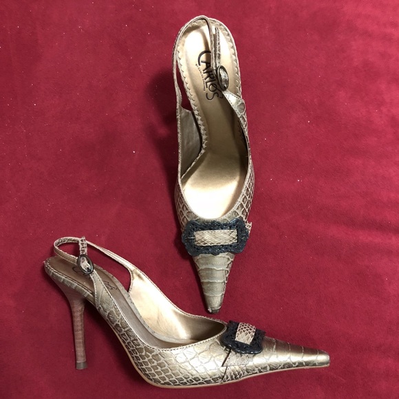 CARLOS Genuine Leather Croc Print Heels - Picture 8 of 15